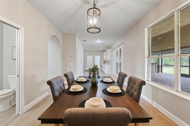 dining room featuring light wood-type flooring