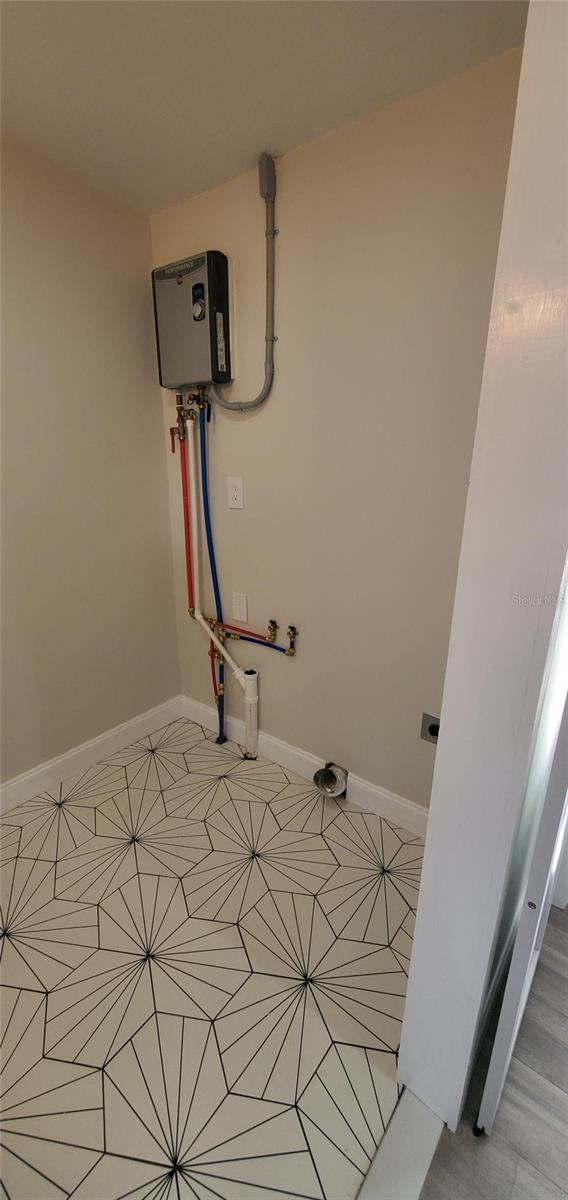 interior space featuring water heater