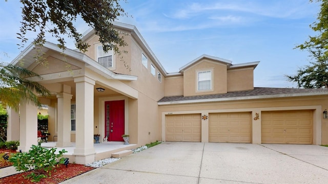 view of front of house featuring a garage