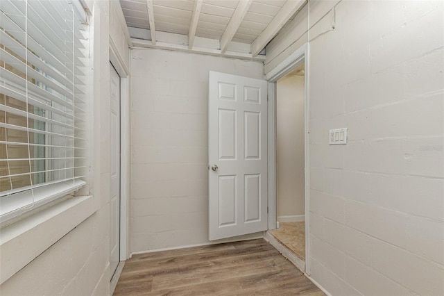 hall featuring hardwood / wood-style flooring