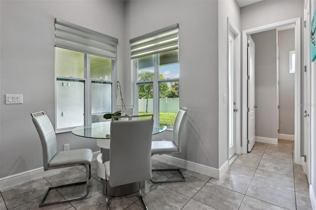 view of tiled dining space