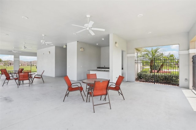 view of patio / terrace with ceiling fan