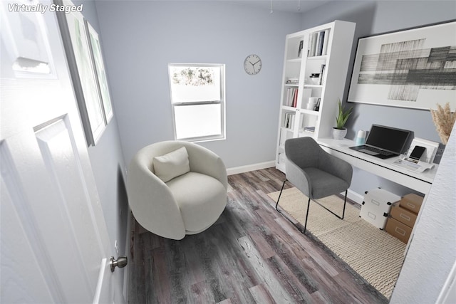 office featuring dark wood-type flooring