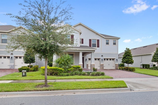 view of front of home with a garage