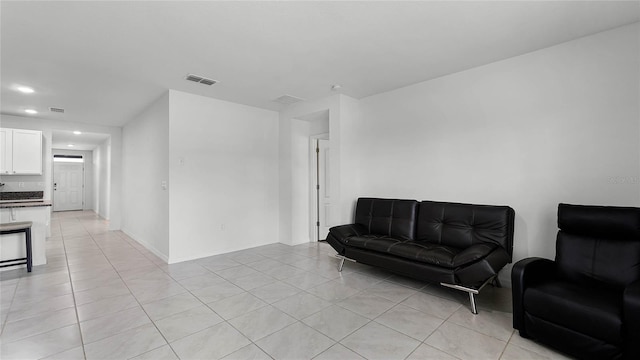 view of tiled living room