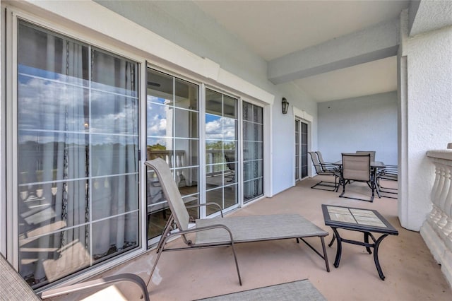 balcony with a patio