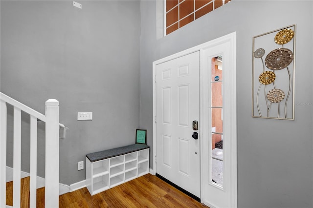 foyer featuring hardwood / wood-style flooring