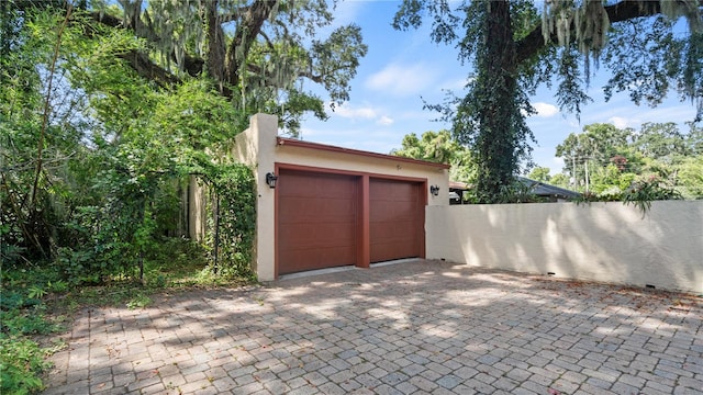 view of garage