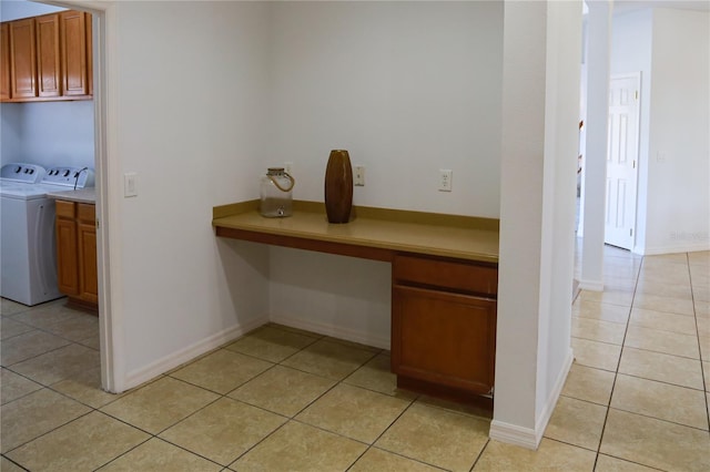 interior space featuring light tile patterned floors