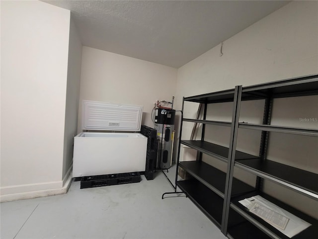 interior space with washer / dryer and water heater