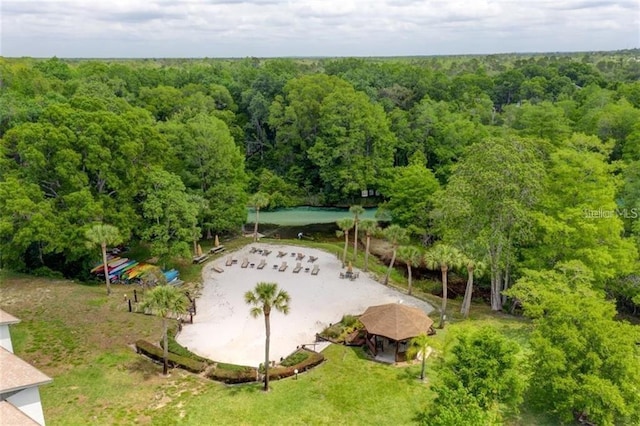 aerial view featuring a view of trees