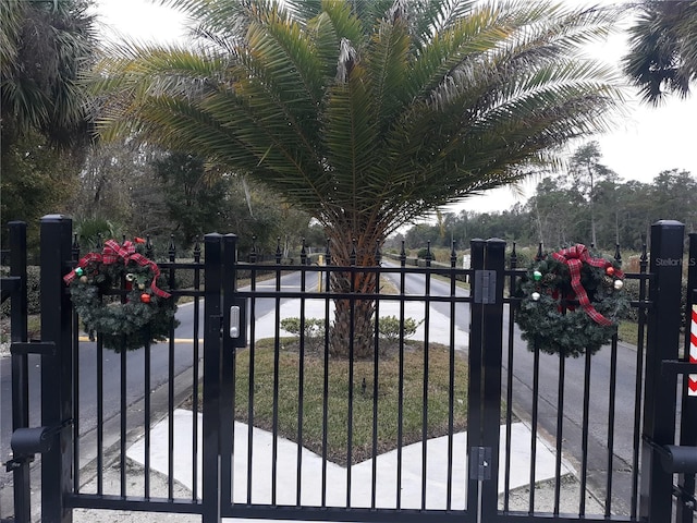 view of gate featuring fence