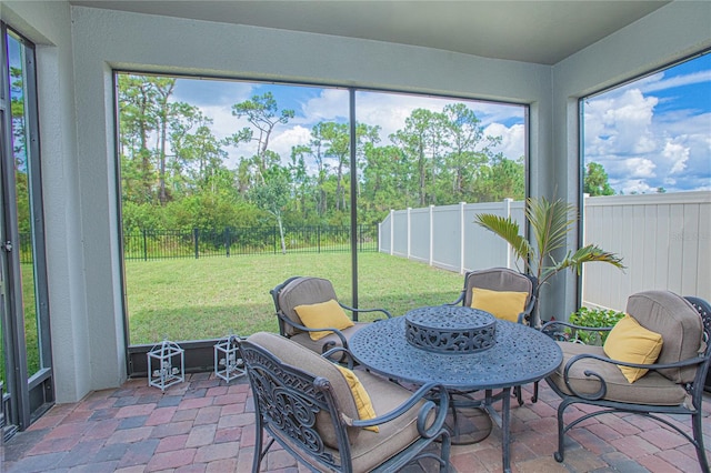 view of sunroom