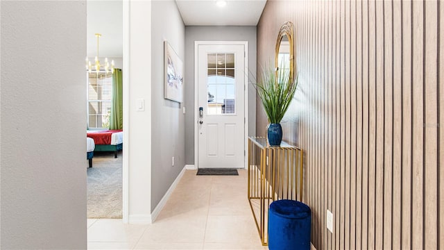 entryway featuring light tile patterned floors