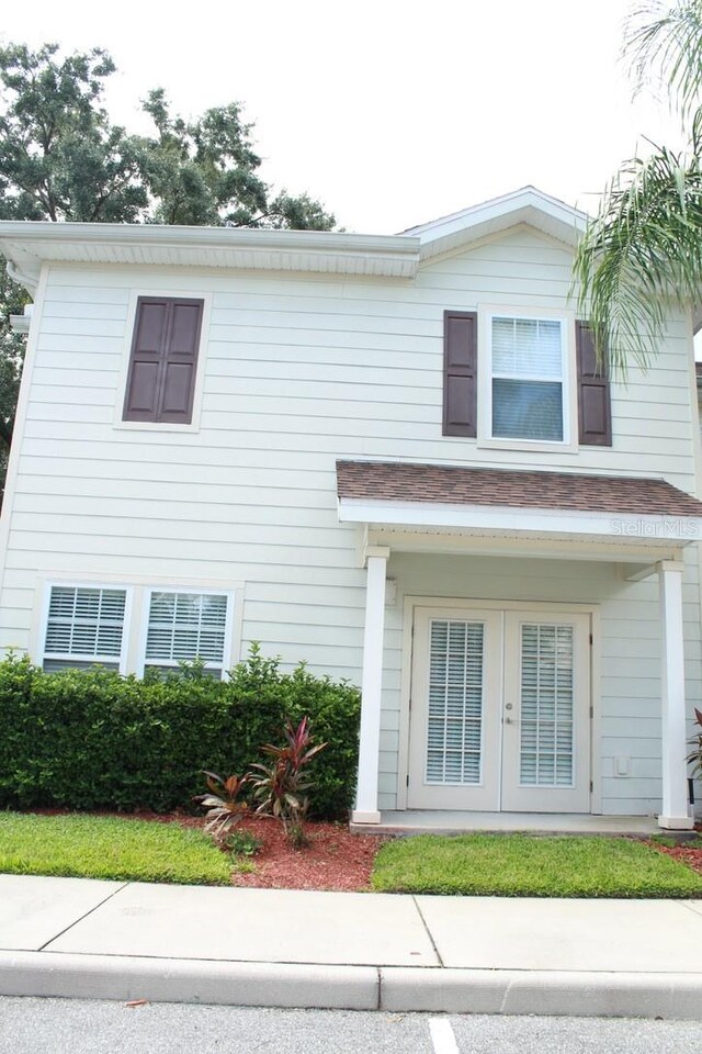 view of front of house with french doors