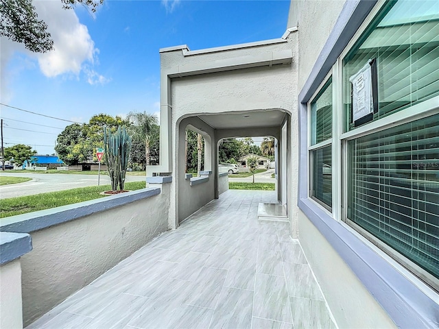 exterior space with covered porch