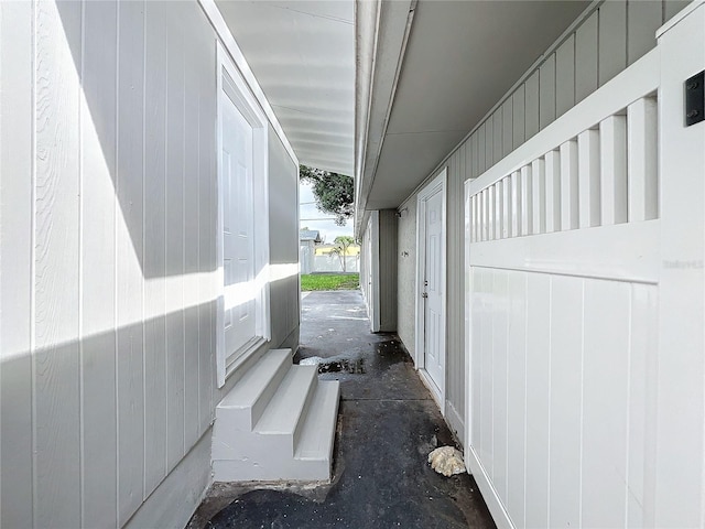 view of property exterior with entry steps
