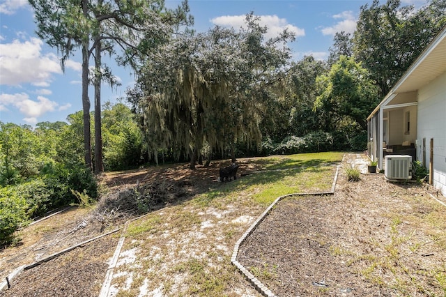 view of yard featuring cooling unit