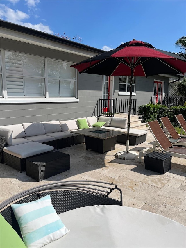 view of patio / terrace with an outdoor hangout area