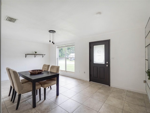 view of tiled dining area