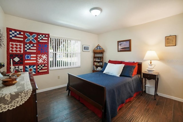 bedroom featuring dark hardwood / wood-style floors