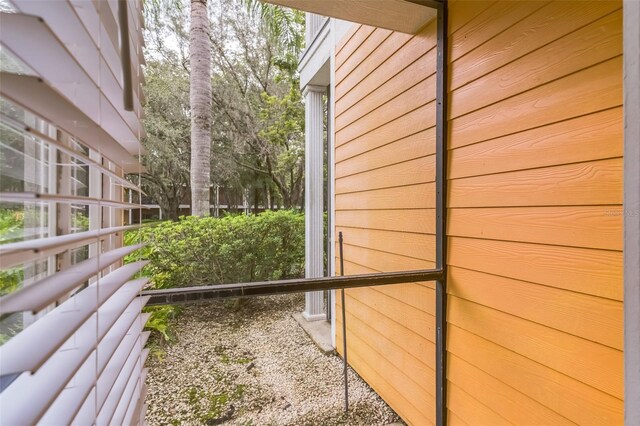 view of property exterior featuring a balcony