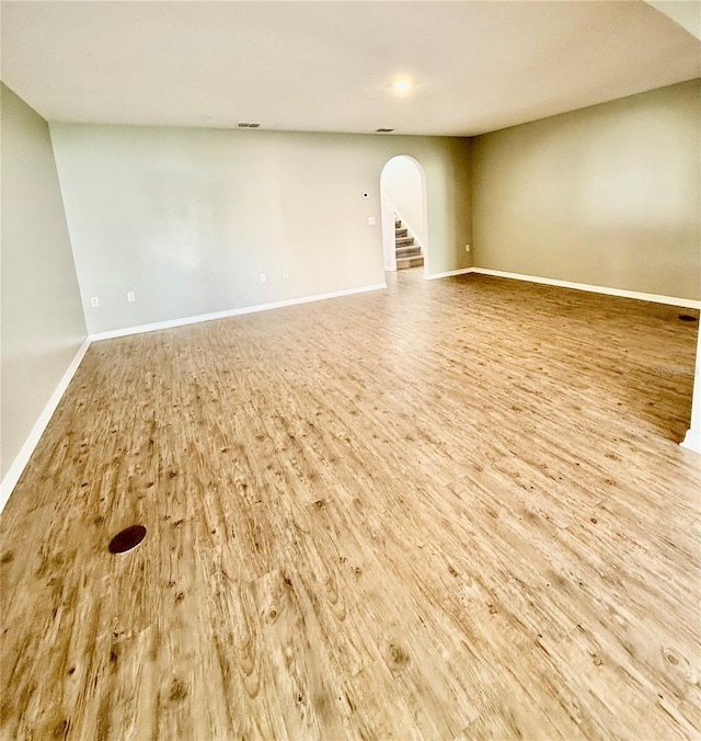 unfurnished room featuring light wood-type flooring