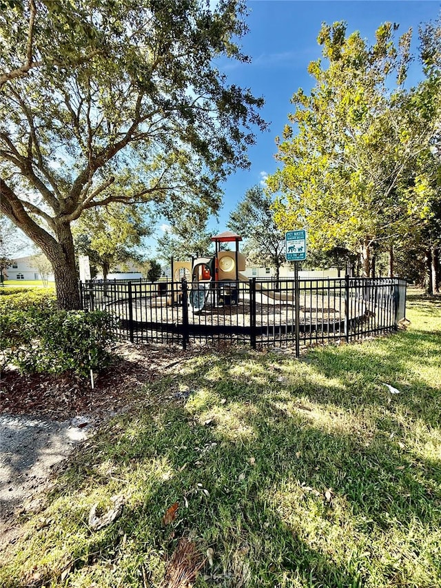 view of yard featuring a playground