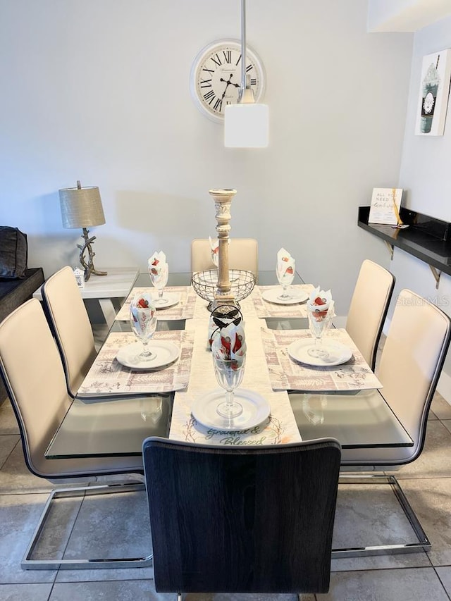 view of tiled dining area