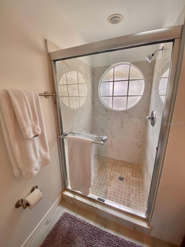 bathroom with walk in shower