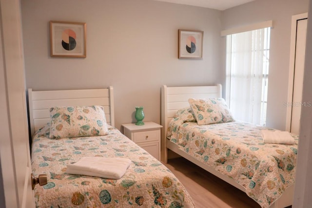 bedroom featuring light hardwood / wood-style floors