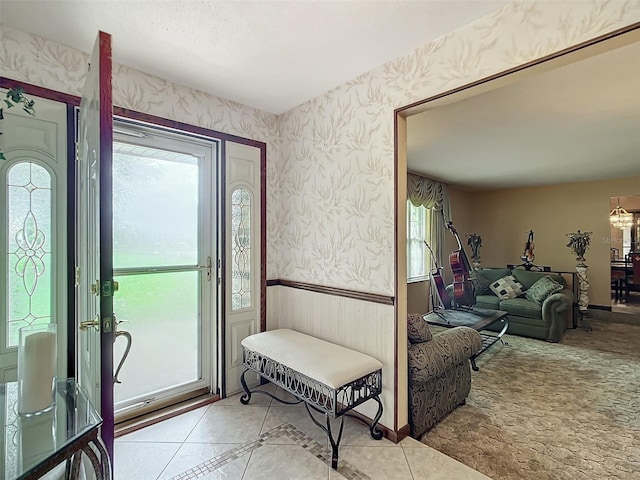 view of tiled foyer entrance