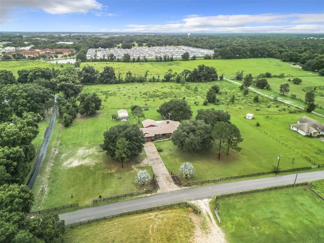 drone / aerial view featuring a rural view