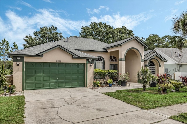 single story home featuring a garage