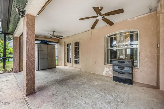 view of patio with ceiling fan