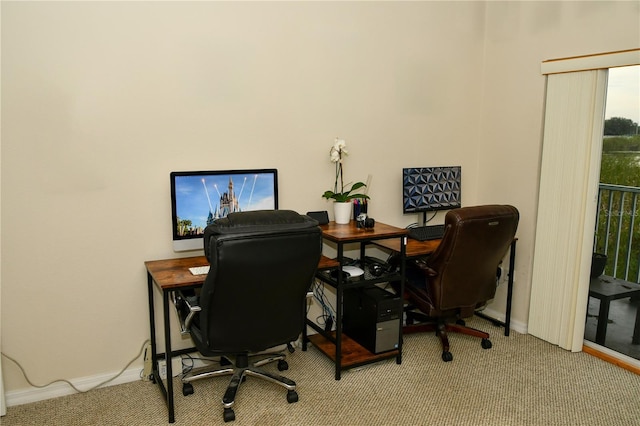 office area with light carpet