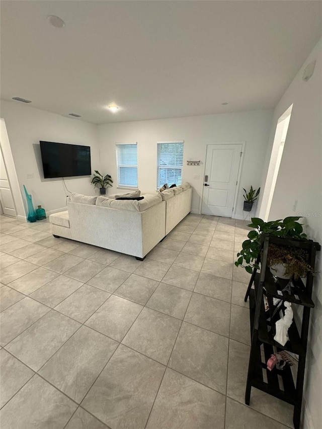 view of tiled living room