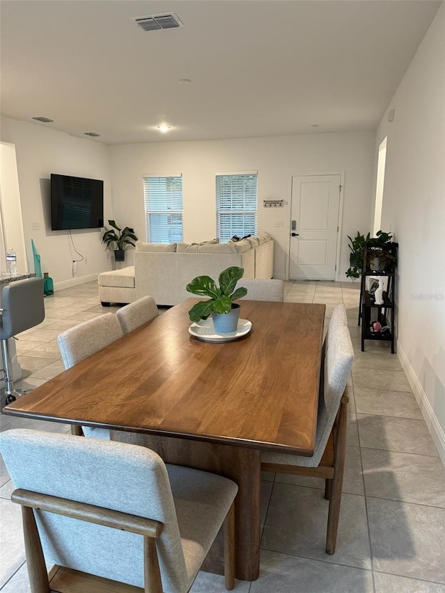 view of tiled dining room