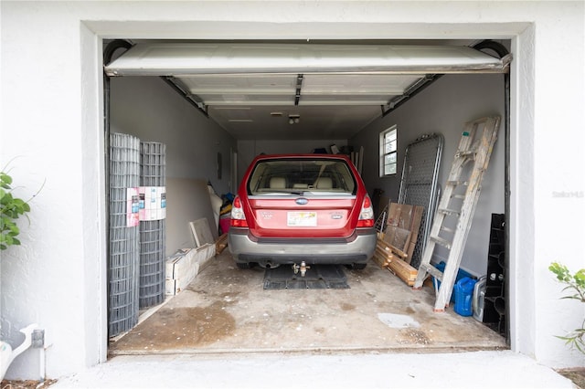 view of garage