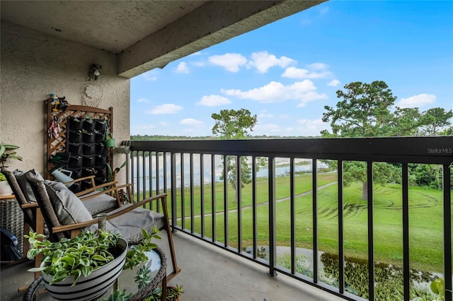 balcony with a water view