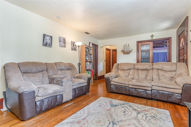 living room featuring hardwood / wood-style floors