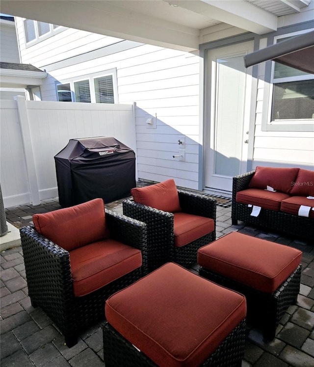 view of patio with grilling area