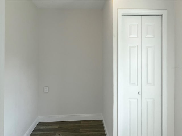 interior space with dark wood-type flooring