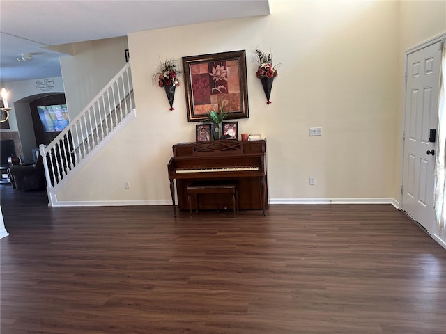 entrance foyer featuring dark hardwood / wood-style flooring