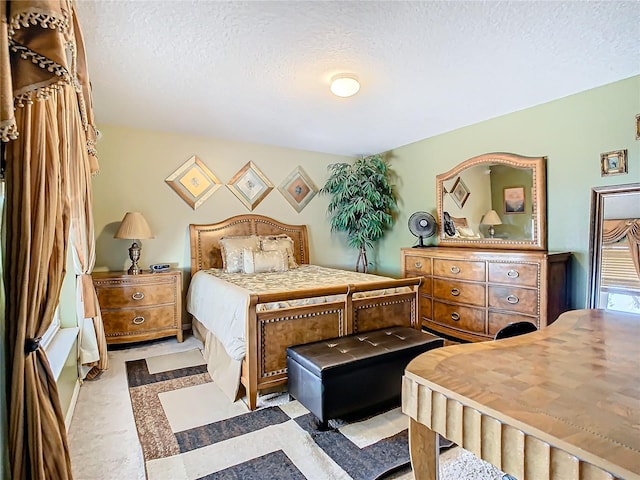 bedroom with a textured ceiling