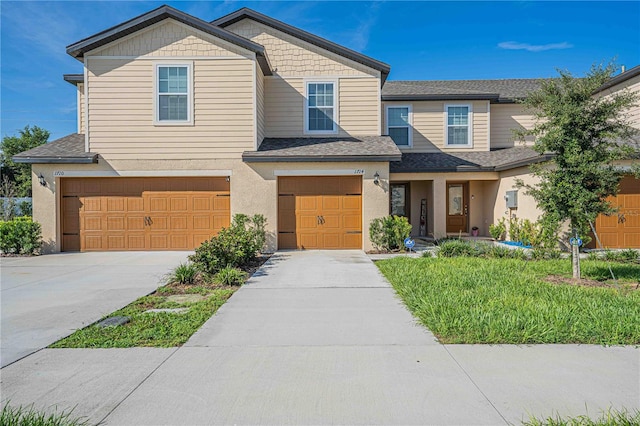 view of front of house with a garage