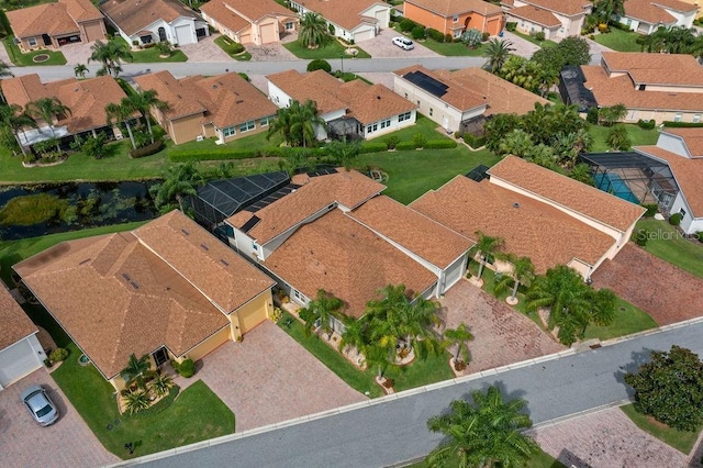 aerial view with a residential view