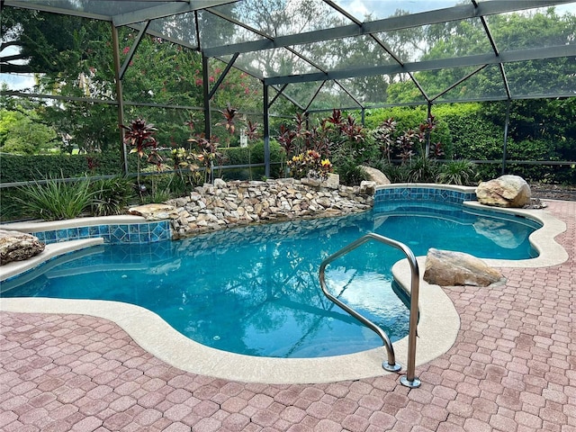 pool with a patio area