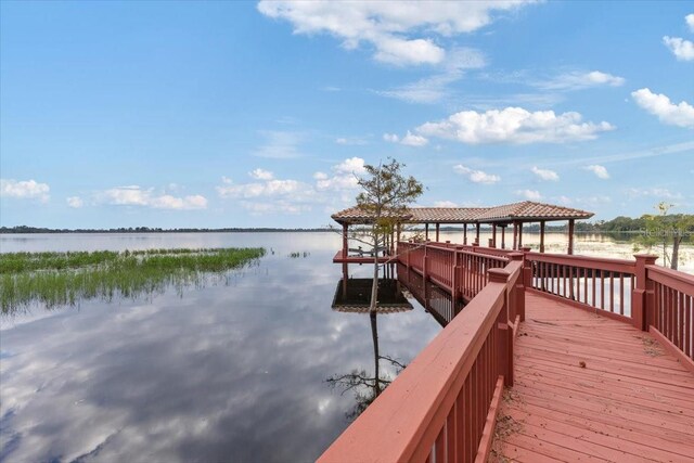 9164 Point Cypress Dr, Orlando, FL 32836 - dock area featuring a water view and a gazebo