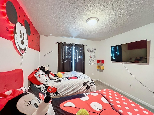 bedroom with a textured ceiling